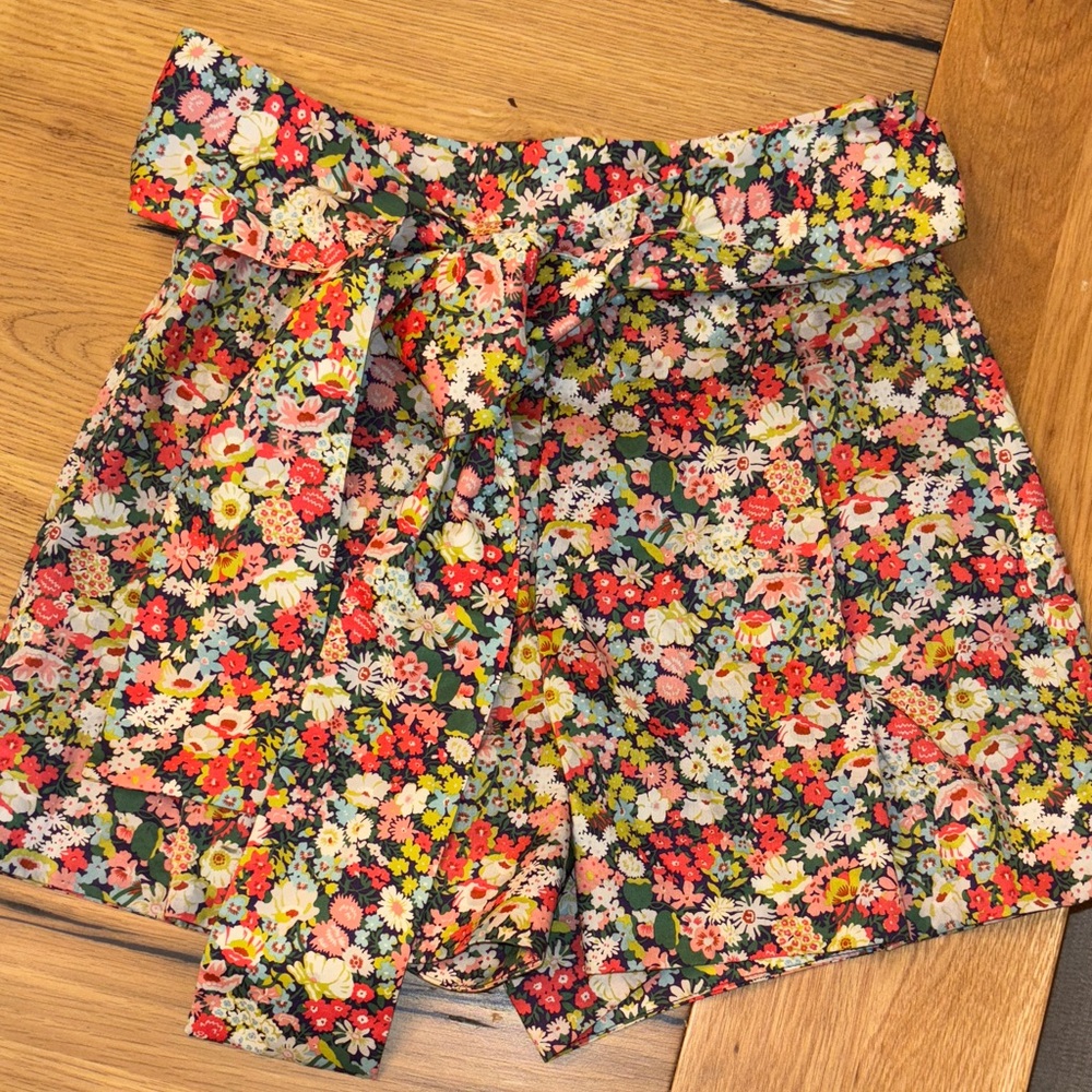 J. Crew High Waist Floral Shorts - Multicolor